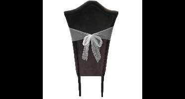 Tule stof op rol - grijs - 30cm x 9meter - Organza/mesh decoratie stoffen