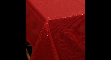 Unique Living Textile glamour Tafelkleed - 150 x 250 cm - rood - Eettafel tafellakens - polyester