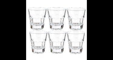 Vivalto shotglaasjes - 6x stuks - glas - transparant - 40 ml - borrelglazen