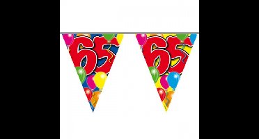 Vlaggenlijn 65 jaar - 10 meter - plastic - Leeftijd versiering - 65e verjaardag/jubileum