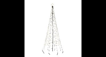 Vlaggenmast kerstboom met ster - verlichting - 480 leds - D160 x H320 cm - warm wit