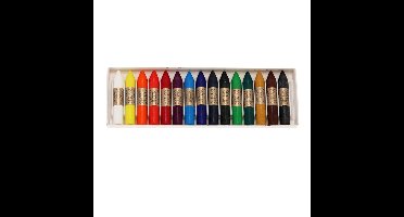 Waskrijtjes/wascokrijtjes - 15x - gekleurd - 6,5 cm - speelgoed/knutselen