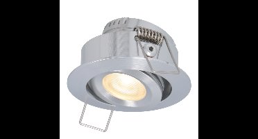 Sienna mini LED Inbouwspot - 12 Volt - 3 Watt 200 lumen - 2700K warm wit - Dimbaar - Kantelbaar - Plat 30mm - IP44 - RVS Look