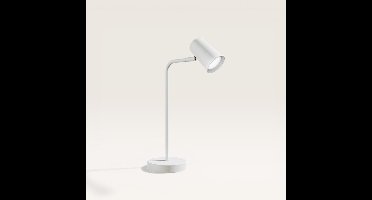 Riga - LED Tafellamp - 4 Watt 345 Lumen - 6500K Daglicht wit- Kantelbaar en Draaibaar - Ingebouwde snoerdimmer - Bureaulamp - GU10 - IP20 voor binnen - Wit