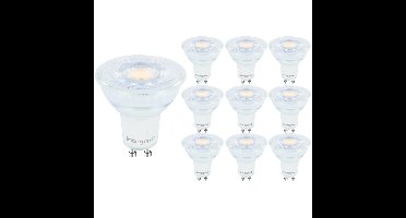 10x GU10 LED Spot - Dimbaar - 5,6 Watt 400 lumen - 2700K warm wit - Vervangt 50 Watt - Glas - GU10 fitting - LED Reflector - Universele fitting