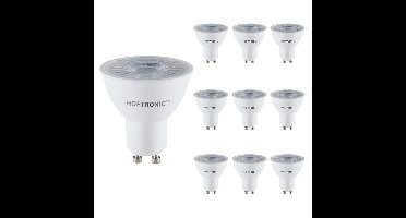 10x GU10 LED spot - 4,5 Watt 345 lumen - 38° - 6500K Daglicht wit licht - LED reflector - Vervangt 50 Watt