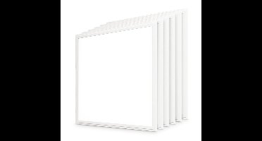 Set van 6 LED panelen - 62x62cm - 36 Watt 4320 lumen (120lm/W) - 4000K neutraal wit - Flikkervrij - UGR19 - IP20 voor binnen - 50.000 branduren