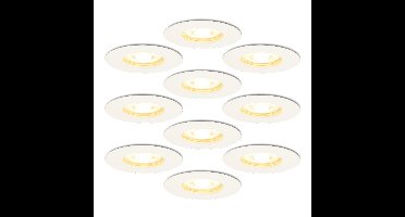 10x Bari inbouwspots - 4,5 Watt 345 lumen - 2700K warm wit - Dimbaar - IP65 - Wit - voor binnen en buiten - GU10 fitting