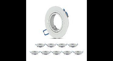 Set van 10 Montana - GU10 armatuur - Inbouwspot - Kantelbaar - Wit - 75mm inbouwmaat