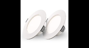 Set van 2 Georgia LED Inbouwspots - 3W 300lm - Rond - 4000K - Ø100 mm - IP20 - Wit