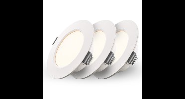 Set van 3 Georgia LED Inbouwspots - 3W 300lm - Rond - 2700K - 91mm - IP20 - Wit