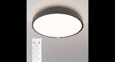 LED Plafondlamp zwart - IP44 waterdicht - 24 Watt 2600 lumen (108lm/w) - CCT lichtkleur instelbaar (3000K, 4000K & 6500K) - Incl. Afstandsbediening - Ø35 cm - LED Plafondlamp