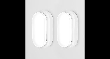 Set van 2 C-Series - LED Plafondlamp wit ovaal - Wandlamp - Scheepslamp - IP54 - 12W - 1160lm - 6500K Daglicht wit - voor binnen en buiten