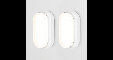 Set van 2 C-Series - LED Plafondlamp wit ovaal - Wandlamp - Scheepslamp - IP54 - 18 Watt - 1830lm - 4000K neutraal wit - voor binnen en buiten