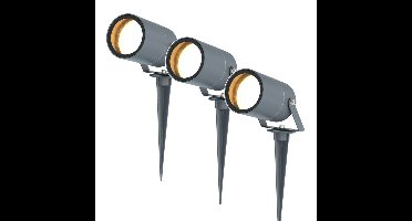 3x Spikey dimbare LED prikspot aluminium antraciet excl. GU10 spot IP65 waterdicht 3 jaar garantie