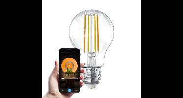 Smart E27 LED Filament Lamp - 7 Watt 806 Lumen - A60 Transparant - 1800-3000K - Dimbaar