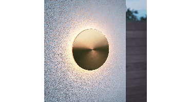 Casper M LED Wandlamp Goud - 2700K warm wit - 11 Watt - Rond - Muurlamp voor binnen en buiten