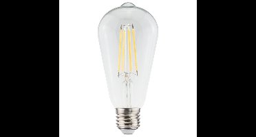 LED Filament lamp E27 - 7 Watt 806 Lumen - ST64 Edison - 2700K Warmwit licht - Dimbaar - Helder glas