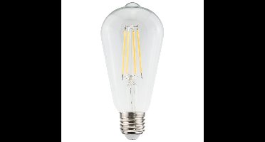 LED Filament lamp E27 - 9 Watt 1055 Lumen - ST64 Edison - 2700K Warmwit licht - Dimbaar - Helder glas