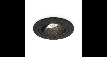 Philadelphia LED inbouwspot - Dimbaar - Incl. GU10 - 2700K - 4 Watt - Zwart - Kantelbaar - IP20 voor binnen - Rond