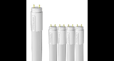 Set van 5 LED TL Buizen 150cm - T8 G13 Fitting - 24 Watt 2640 lumen (110/W) - 3000K warm wit - Flikkervrij - Vervangt 58 Watt (58W/830) - Incl. Starter