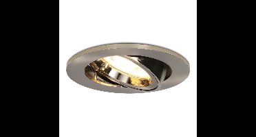 Lublin LED inbouwspot - 4 Watt 345 lumen - 2700K Warm wit - GU10 - Dimbaar - Rond - Kantelbaar - IP20 Voor binnen - RVS
