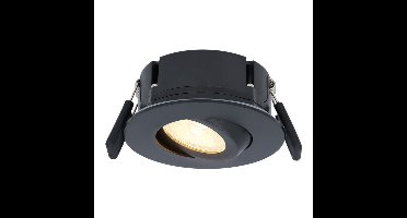 Napels LED inbouwspot Extra Plat (39mm) - 360° Kantelbaar - 8 Watt 570 Lumen - Dimbaar - IP65 Waterdicht voor Badkamer, binnen en buiten - Zwart