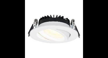 Rome LED inbouwspot - Kantelbaar - IP44 waterdicht - 6 Watt 430 lumen - 2700K warm wit - Lage inbouwdiepte 27mm - Dimbaar - Rond - Wit - Voor binnen en buiten