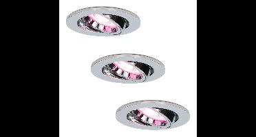 Set van 3 Maya - Smart inbouwspot - IP20 voor binnen - 5,5 Watt 345 Lumen - Kantelbaar - Wifi + Bluetooth - RGBWW - GU10 - Google Home, Amazon Alexa en Siri - Chroom