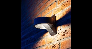 Muta LED Wandlamp modern - 6 Watt 350lm - IP54 Waterdicht - 3000K Warm Wit - Dimbaar - Binnen en buiten - Zwart - Buitenlamp