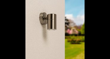 Mason - LED Wandlamp - IP44 Waterdicht - Voor binnen en buiten - GU10 Fitting - Dimbaar - RVS - Buitenlamp - Downlight - Industriëel