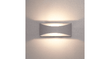 Lowa LED wandlamp - 3000K warm wit - 6 Watt 380 lumen - Up & down light - IP54 waterdicht voor binnen en buiten - Moderne muurlamp - Tweezijdig - Grijs - Modern