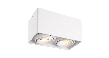 Esto LED Opbouwspot - Vierkant - 2 lichts - Kantelbaar - GU10 Fitting - Opbouwspot - Voor binnen - Vervangbare afdekring - Wit