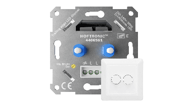 LED Duo Dimmer Inbouw - 2x 0-100 Watt - Geschikt voor fase afsnijding - Trailing edge - Incl. wit frame en druk/draaiknop