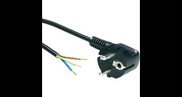 Netsnoer 1,5 meter - Europlug (Schuko) Geaard - 3x0.75 mm² - 220-240 Volt - Zwart