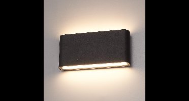 Dallas M LED Wandlamp Zwart - 12W 660 lumen - IP54 Waterdicht - 3000K Warm Wit - Dimbaar - Binnen en buiten - Up & Down light - Modern