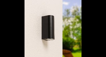 Douglas LED Wandlamp dimbaar - 2x GU10 - IP65 - Up & Down Light - Zwart - Voor binnen en buiten - Modern