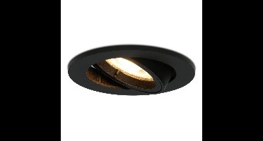 Oslo LED inbouwspot - 4 Watt 345 lumen - 2700K Warm wit - GU10 - Dimbaar - Rond - Kantelbaar - IP20 voor binnen - Zwart