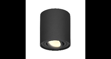 Ronde LED Opbouwspot Ray - 4 Watt 345 lumen - 2700K warm wit - Kantelbaar - GU10 - Opbouwspot - IP20 Voor binnen - Zwart - Dimbaar