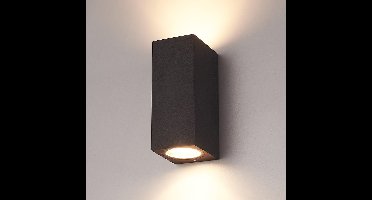 Galatea dimbare LED wandlamp - Up & Down light - IP65 Waterdicht - GU10 vervangbare lichtbron - Zwart - Binnen en buiten - Modern