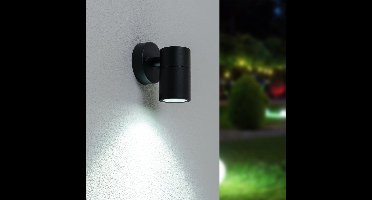 Mason - LED Wandlamp - IP44 Waterdicht - 4 Watt 345 Lumen - GU10 - 6500K Daglicht Wit - Dimbaar - Voor binnen en buiten - Downlight - Zwart