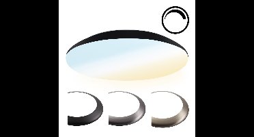 LED Bulkhead - Diameter 38cm - 25 Watt 2600 lumen - CCT Lichtkleur instelbaar - IP65 waterdicht - Vandalismeproof - Dimbaar - Plafonniere - Voor binnen en buiten - Chroom