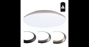 LED Bulkhead - Diameter 38cm - 25W 2600lm - 6500K daglicht wit - IP65 waterdicht - Vandalismeproof - Met noodaccu - Voor binnen en buiten - Chroom
