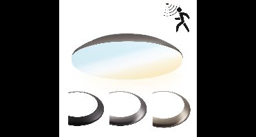 LED Bulkhead - Bewegingssensor - Ø30 cm - 18 watt - 2100 Lumen - 3 Lichtkleuren - CCT Switch - IP65 Waterdicht - IK10 - RVS - Plafondlamp