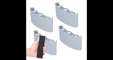 4x Tulsa LED Wandlamp - Dimbaar - Grijs - 6 Watt 280 lumen - 3000K warm wit - IP54 waterdicht - Up & Down light - Incl. dimmer met afstandsbediening