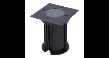 Ramsay LED Grondspot Vierkant - Dimbaar - GU10 - Excl. Lichtbron - Tuinspot - Zwart - IP67 waterdicht - Overrijdbaar voor de Oprit, Tuin en Terras