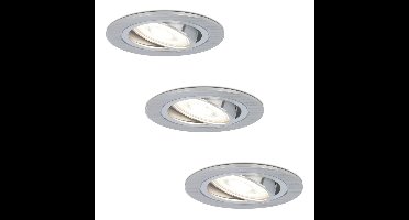 Set van 3 Chandler LED inbouwspots - GU10 4 Watt 345 Lumen - 6500K Daglicht wit - Dimbaar - Rond - Kantelbaar - IP20 Voor binnen - RVS