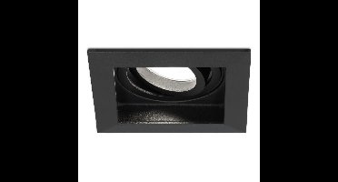 Durham vierkante LED inbouwspot - 4 Watt 345 Lumen - 6500K daglicht wit - GU10 - Dimbaar Kantelbaar - Voor binnen - Zwart