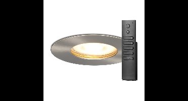 10x Bari inbouwspots - RVS - Dimbaar - GU10 - 5 Watt 400 lumen - 2700K Warm wit - IP65 Waterdicht - met dimmer en afstandsbediening - Badkamer en woonkamer