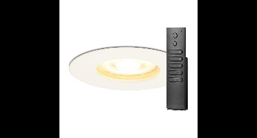 12x Bari inbouwspots - Wit - Dimbaar - GU10 - 4 Watt 345 lumen - 2700K Warm wit - IP65 Waterdicht - met dimmer en afstandsbediening - Badkamer en woonkamer
